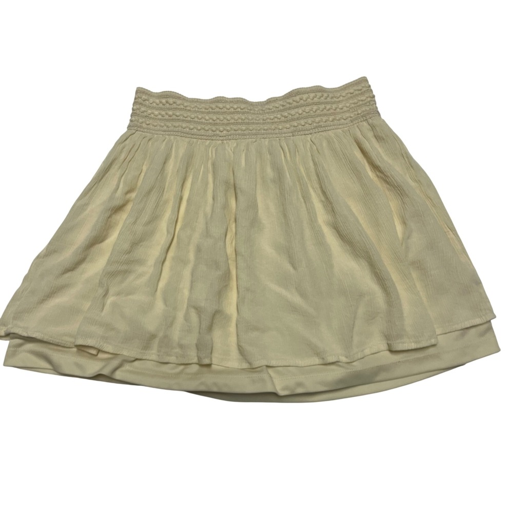 American Rag Cie Cream Boho Smocked Waist Embroidered Gauze Mini Skirt XS